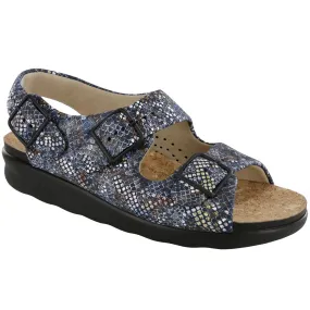 Relaxed - Navy Multisnake Chic Straps Reinforced Stitching