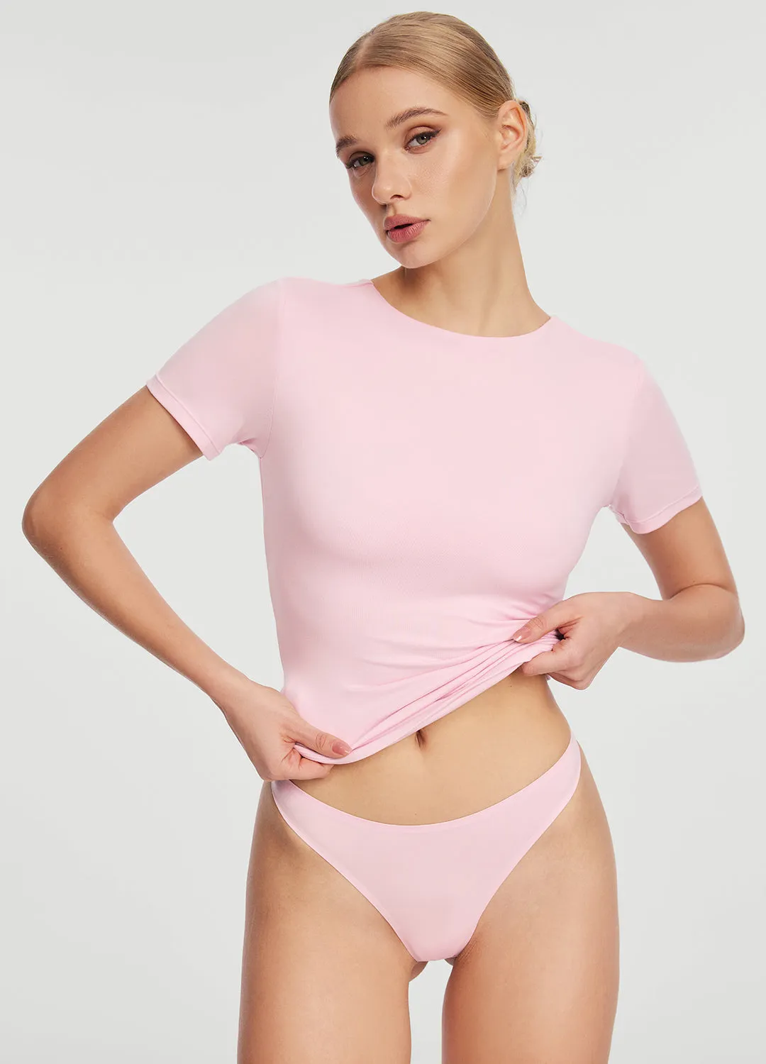 Short Sleeve Crew Neck Top Urban Style Casual Active Wear