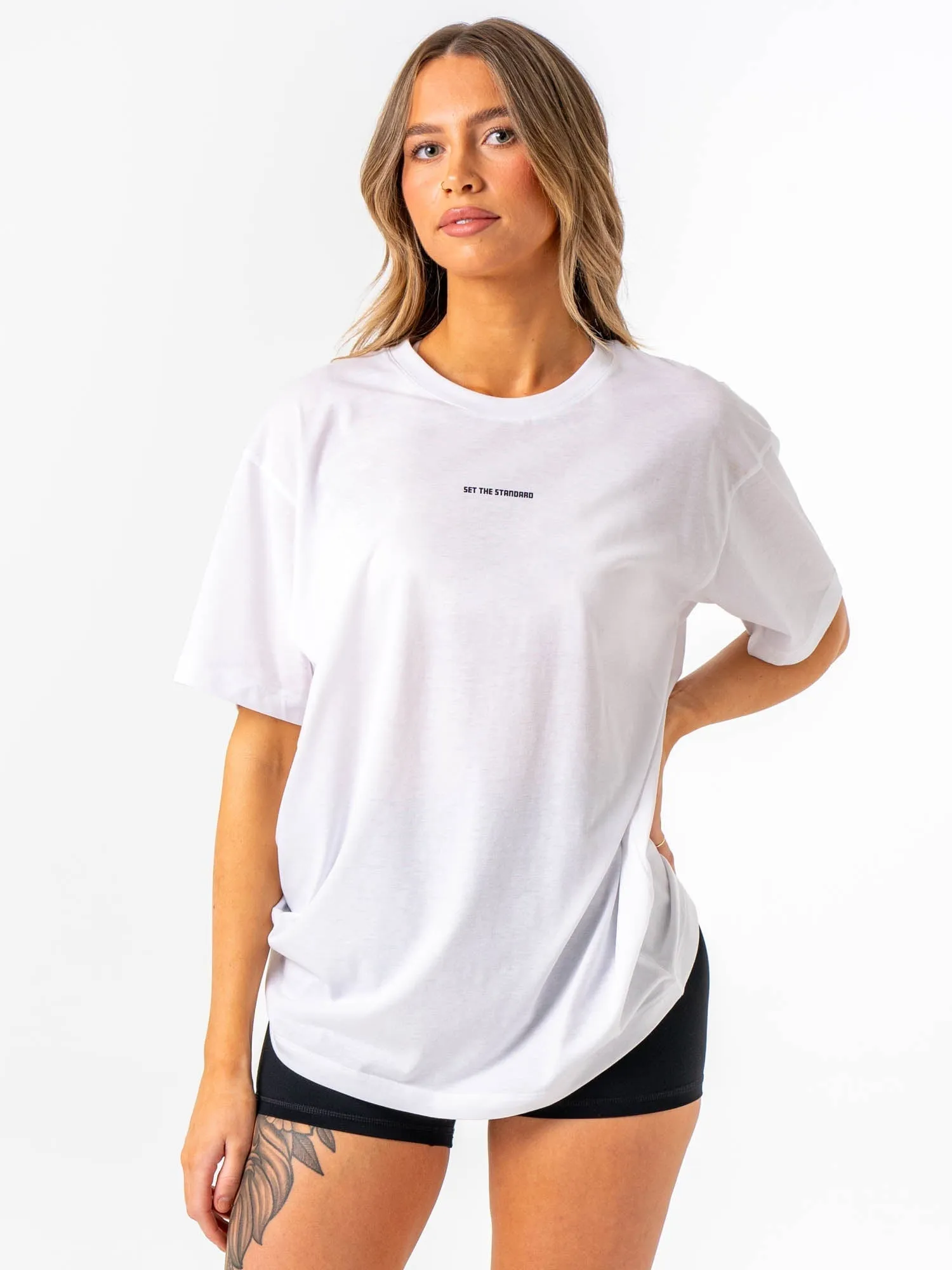 Emerge Oversized T-Shirt - White Easy Wear safe for skin