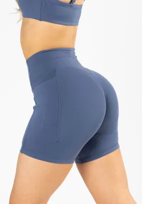 Body Fit simple design Reluna? Empower Sculptseam? Pocket Short 6?? Vintage Indigo