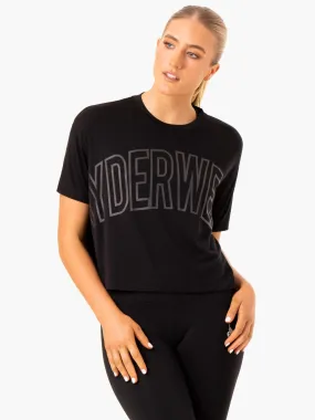 Replay Boxy Tee - Black Timeless Comfort Wear Durable Colorfast Finish