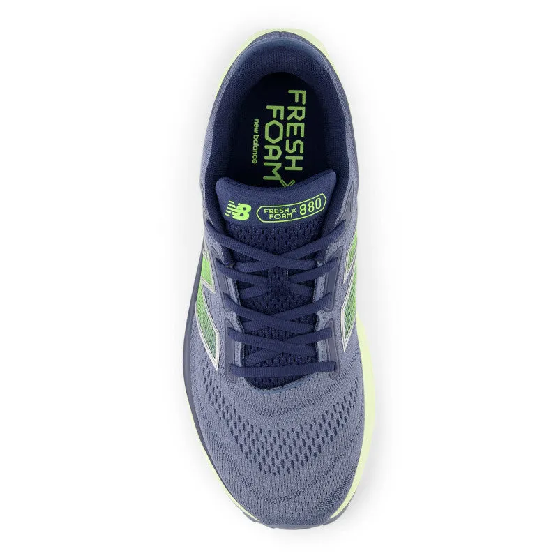 Anti Slip Lace Loops stretchy shoes Fresh Foam X 880v14 - Arctic Grey with Limelight and NB Navy - Men's