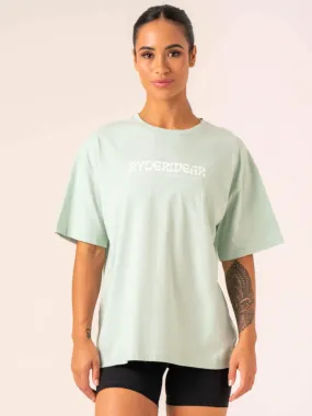 Modern Style Trend Classic Style Trend Retro Oversized T-Shirt - Mint