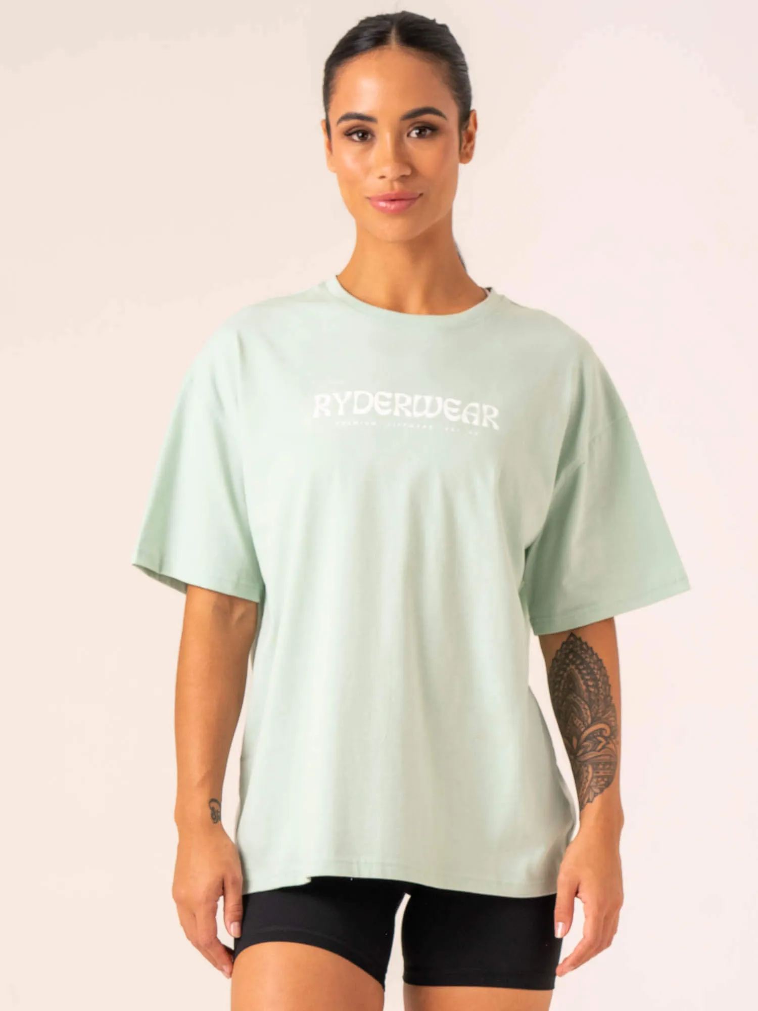 Modern Style Trend Classic Style Trend Retro Oversized T-Shirt - Mint