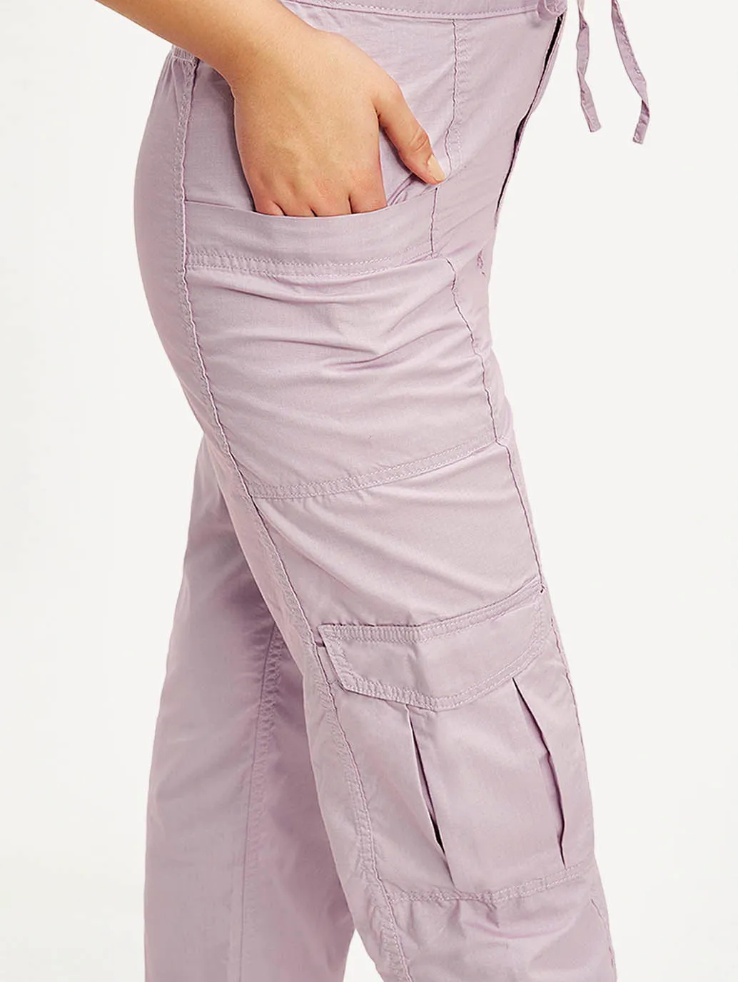 Belt Loop Reinforcement Women's Purple Loose Fit High Rise Jeans