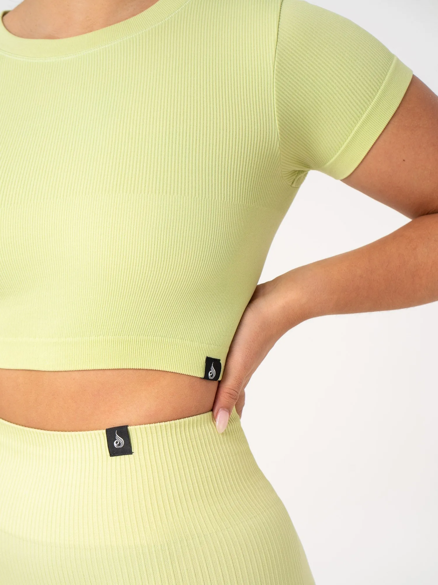 Rib Seamless T-Shirt - Lime hiking clothes Relaxed Armhole Cut