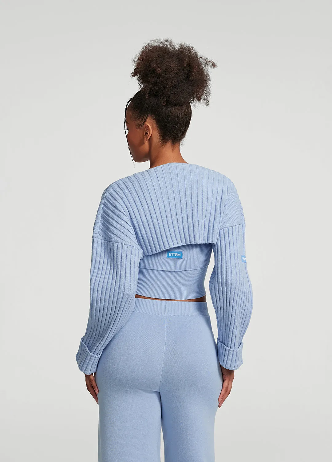 ThermalInsulation Ribbed Knit Shrug