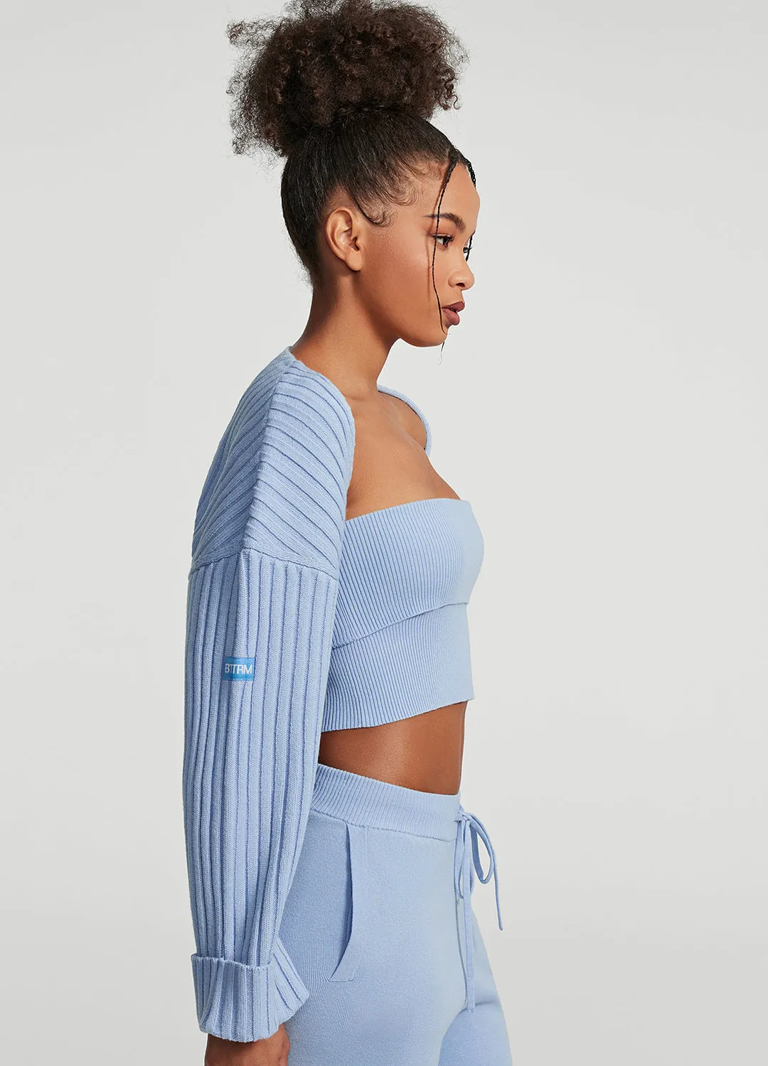 Ribbed Knit Shrug ReversibleStyle Durable Outer Shell