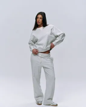 Varsity Loose Fit Sweatpants - Light Grey Melange/Marshmallow White Comfortable Movement