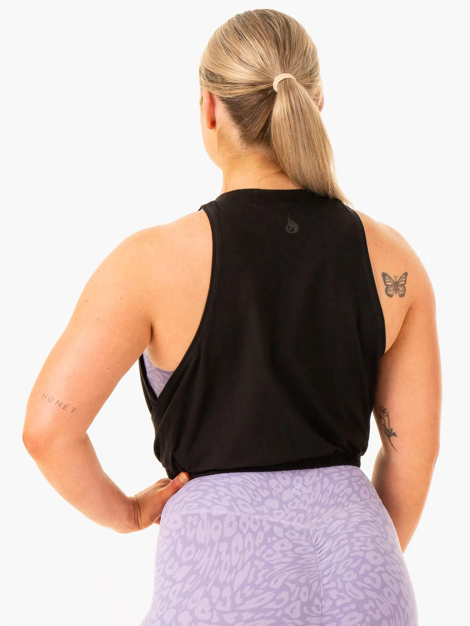 Rotation Tank - Black Stretch Blouse