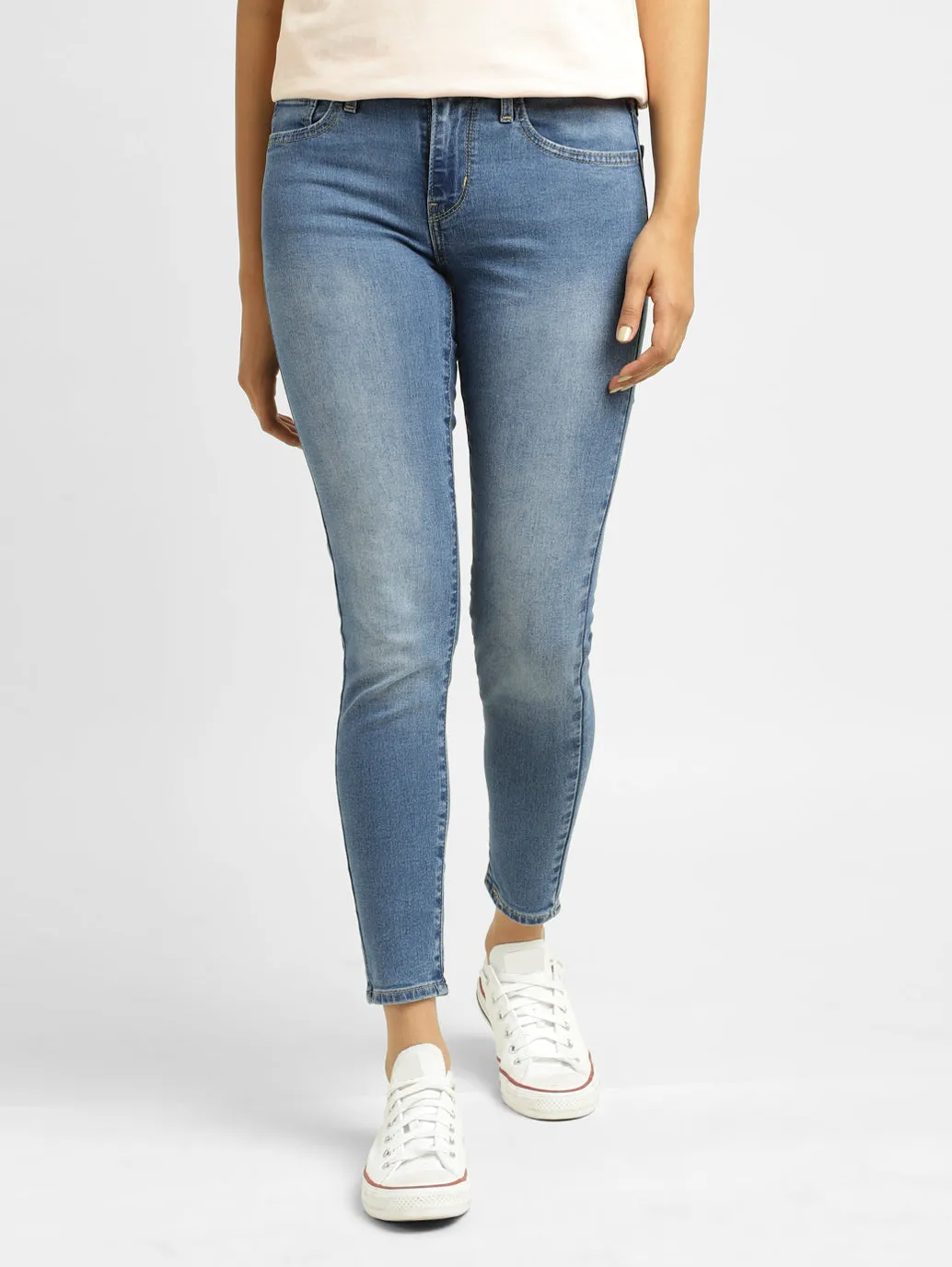 Simple Layers High-waisted Women's 710 Blue Skinny Fit Mid Rise Jeans