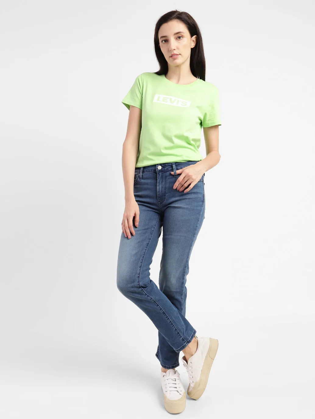 Women's 712 Blue Straight Fit Mid Rise Jeans Fit For Every Day