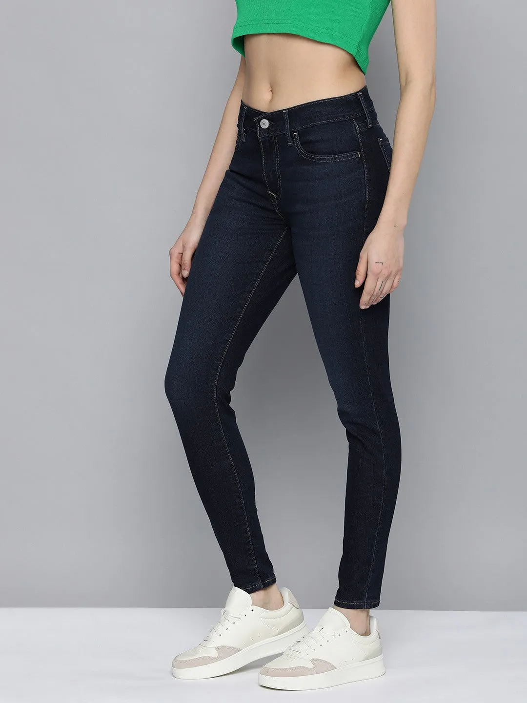 Fresh Attire Festival Outfit Minimalist Style Women's 710 Blue Skinny Fit Mid Rise Jeans