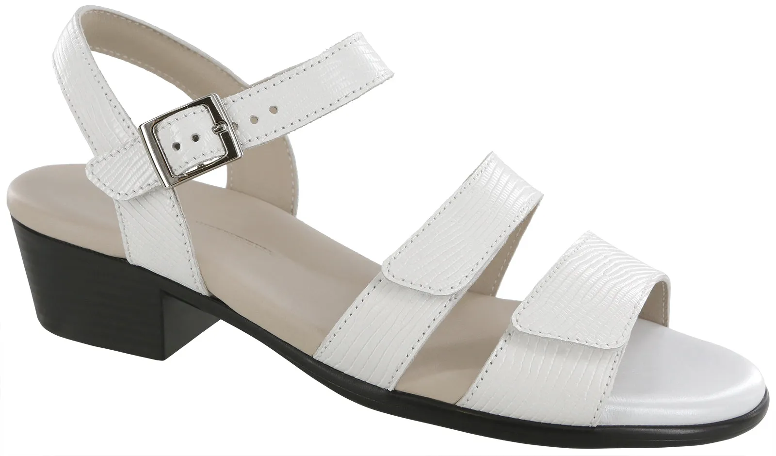 Savanna - White Lizard Comfy Strap Lifted Feel