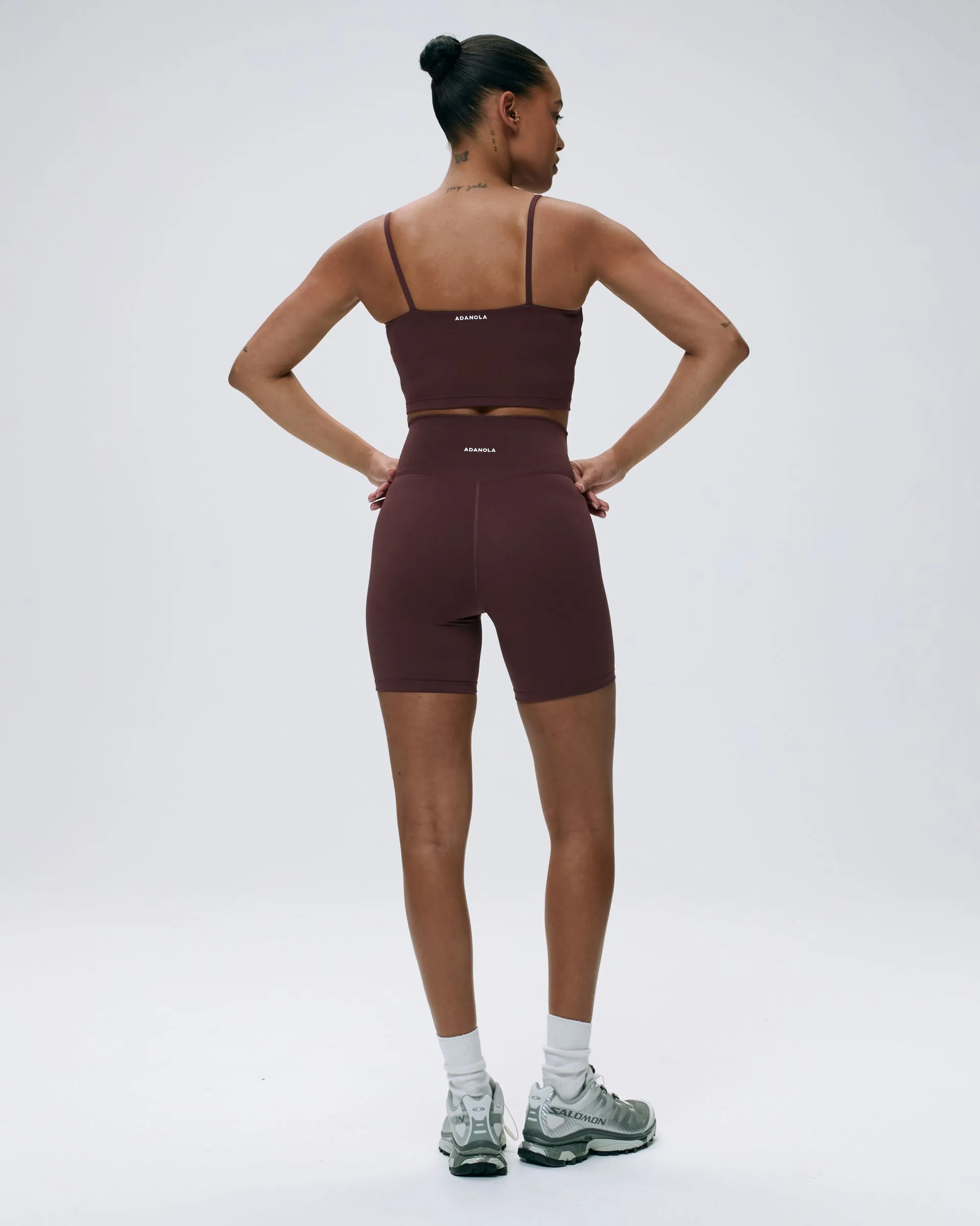 Breathable mesh lining Ultimate Crop Shorts - Burgundy