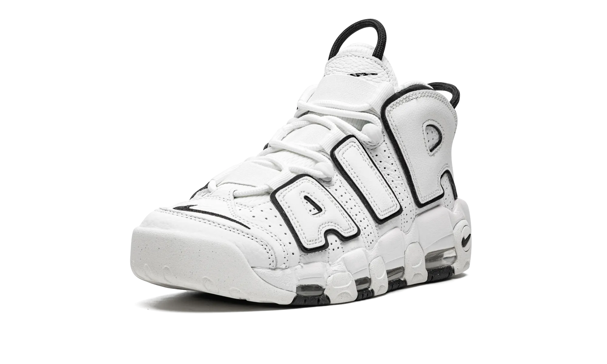 AIR MORE UPTEMPO MNS WMNS "White / Black" Abrasion Deflecting Overlays High Performance Flow