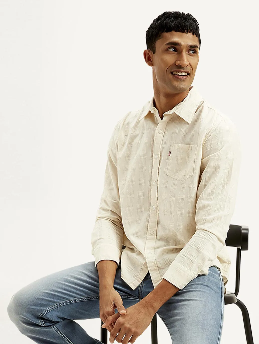 Men's Textured Slim Fit Shirt Comfy Layer Luxury Feel