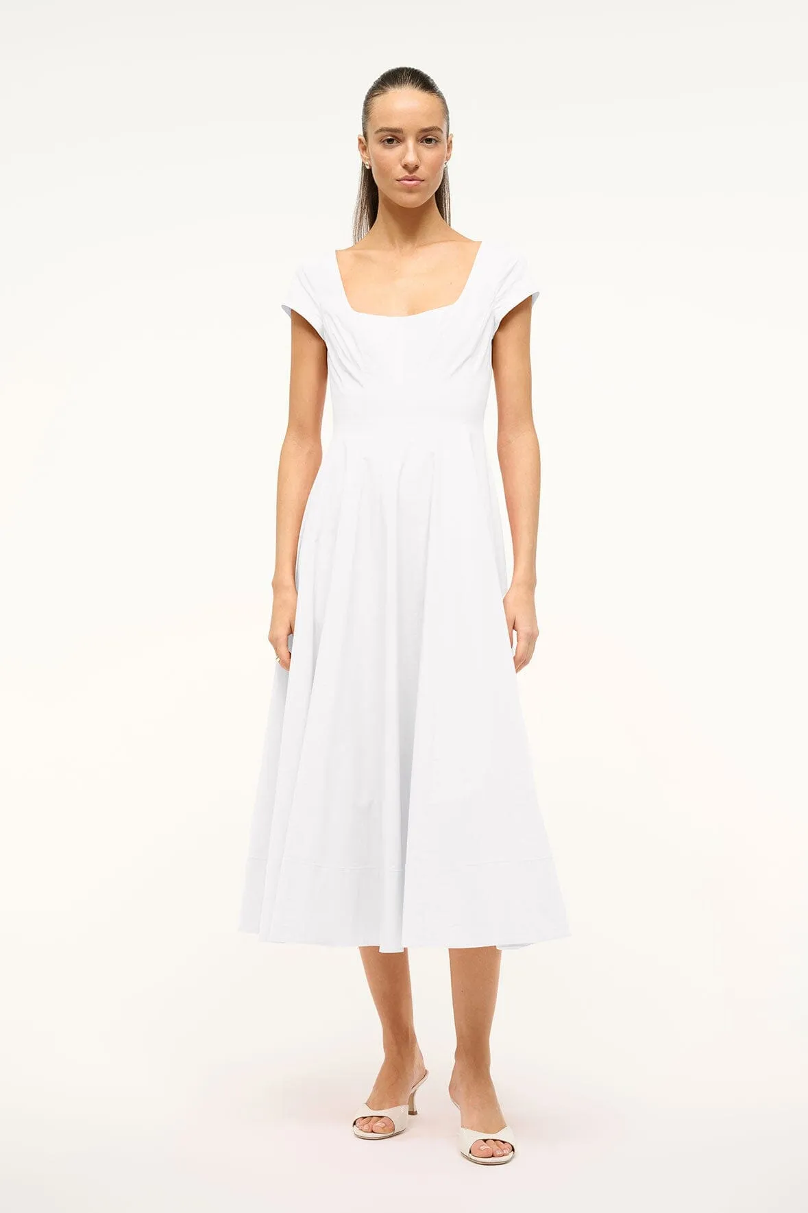 SHORT SLEEVE WELLS DRESS | WHITE Morning Wear Effortless Piece