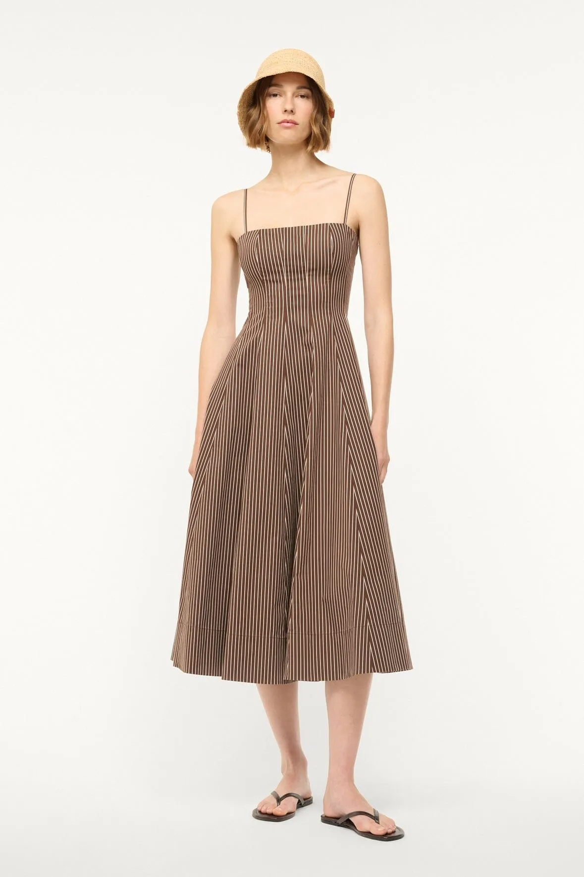 WYLIE DRESS | DARK OAK MICRO STRIPE Adjustable-Straps
