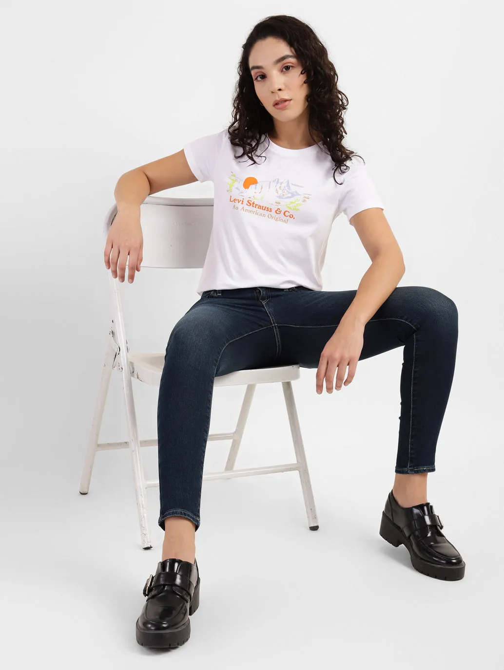 Modern Minimalist Stretch Comfort Wear Women's 710 Blue Skinny Fit Mid Rise Jeans