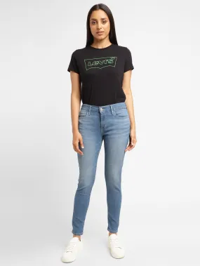 Women's 710 Blue Skinny Fit Mid Rise Jeans Night Out Daily Wear