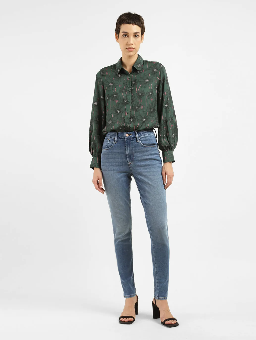 Stylish Touch Women's 721 Blue Skinny Fit High Rise Jeans