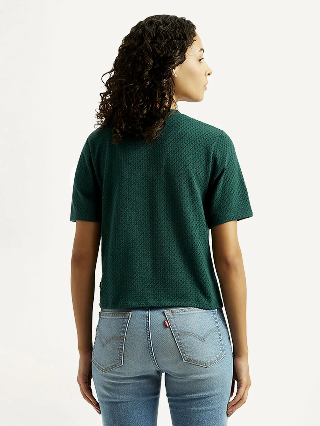 Women's Textured Crew Neck T-shirt RecycledBlend