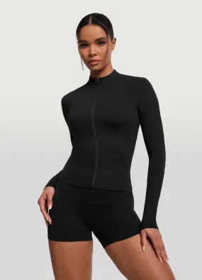 Ergonomic Shoulder Fit Matte Finish Sleek Zip-Up Long Sleeve Jacket