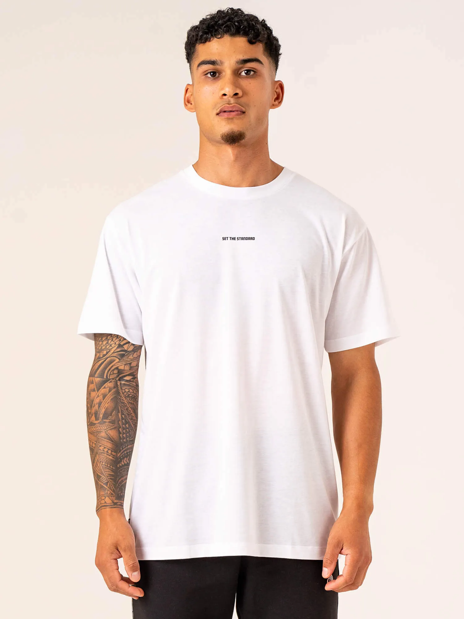 Emerge Oversized T-Shirt - White Chic and Cozy Relaxed Torso Fit
