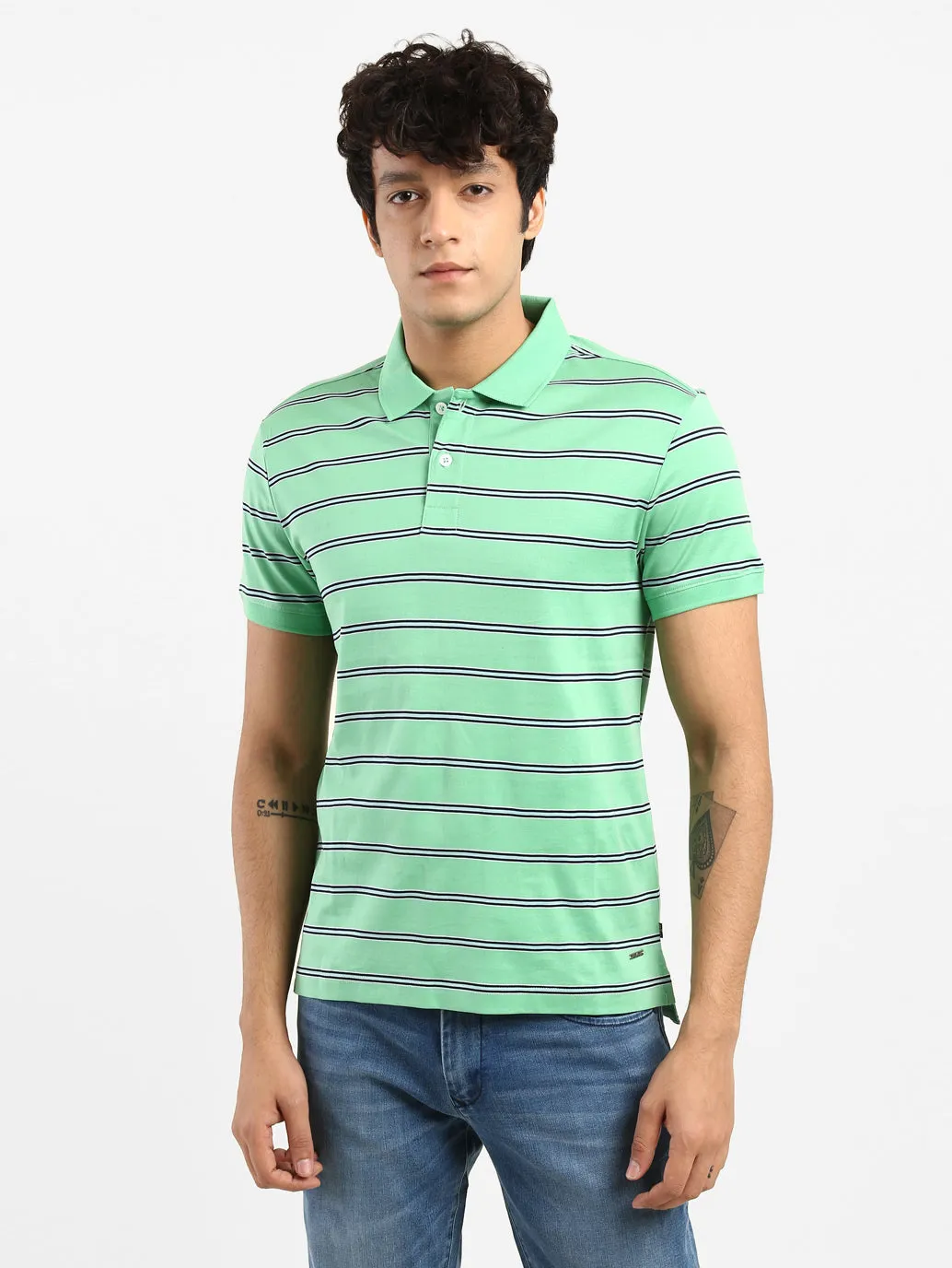 Men's Striped Polo T-shirt Premium Look