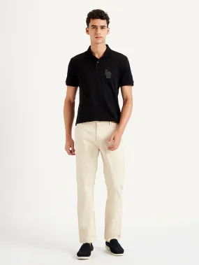 Chic Design Wear AntiPillingFabric Men's Beige Slim Fit Chinos