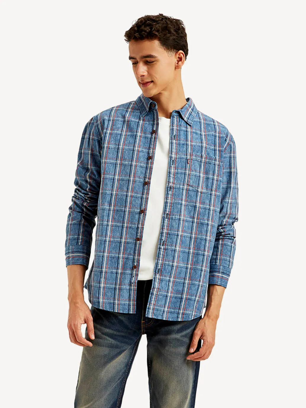 UV Protective Fabric Men's Checkered Slim Fit Shirt