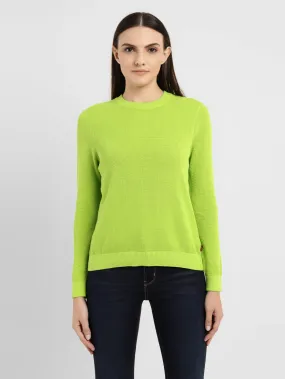 Women's Solid Round Neck Sweater Temperature Regulating Fabric Breathable Wool