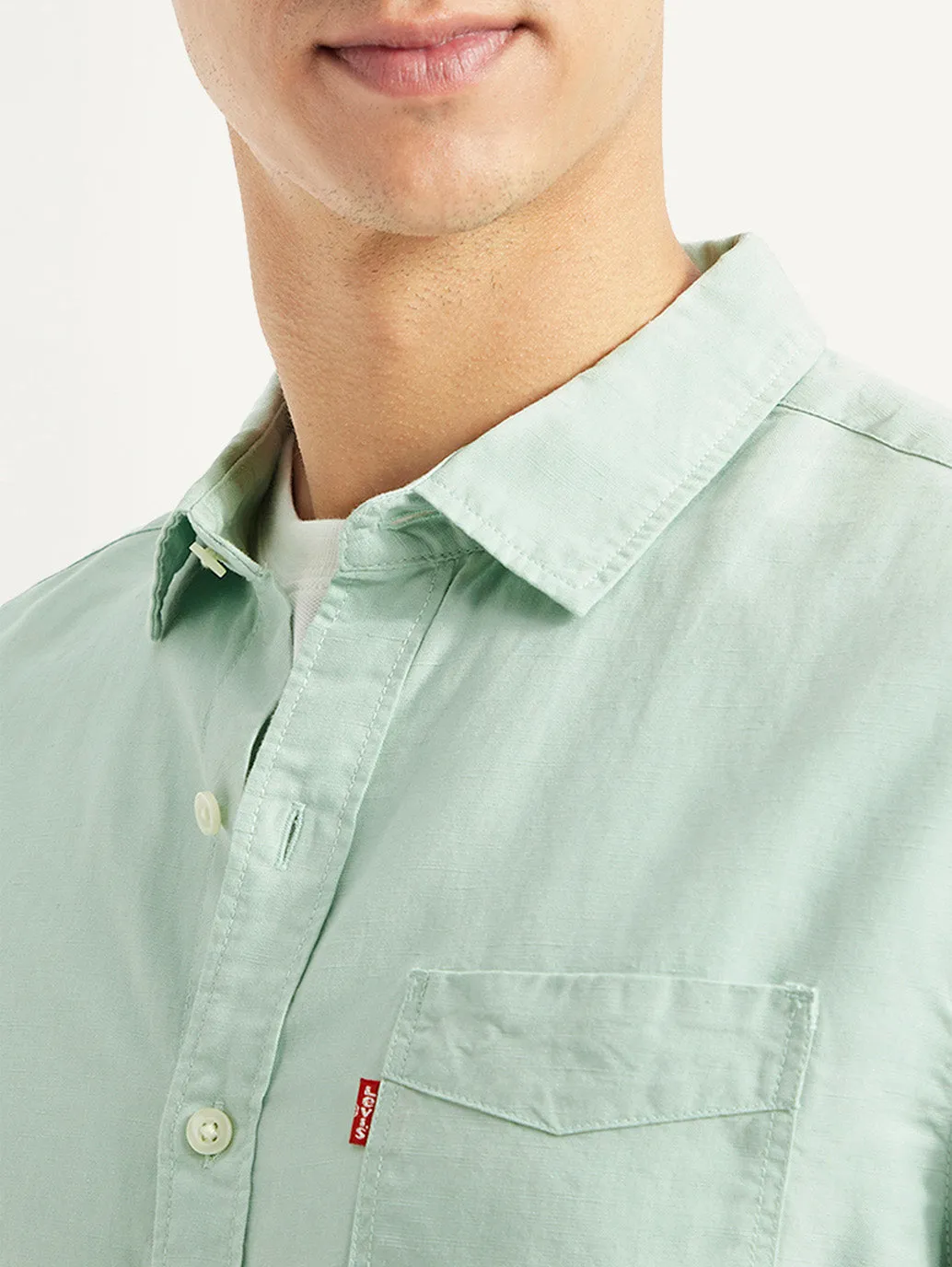 Tall friendly Men's Solid Slim Fit Linen Shirt