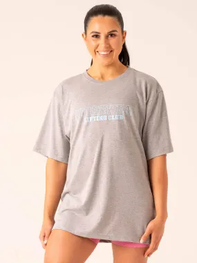 Lifting Club T-Shirt - Grey Marl Layered Style Versatile and Comfortable