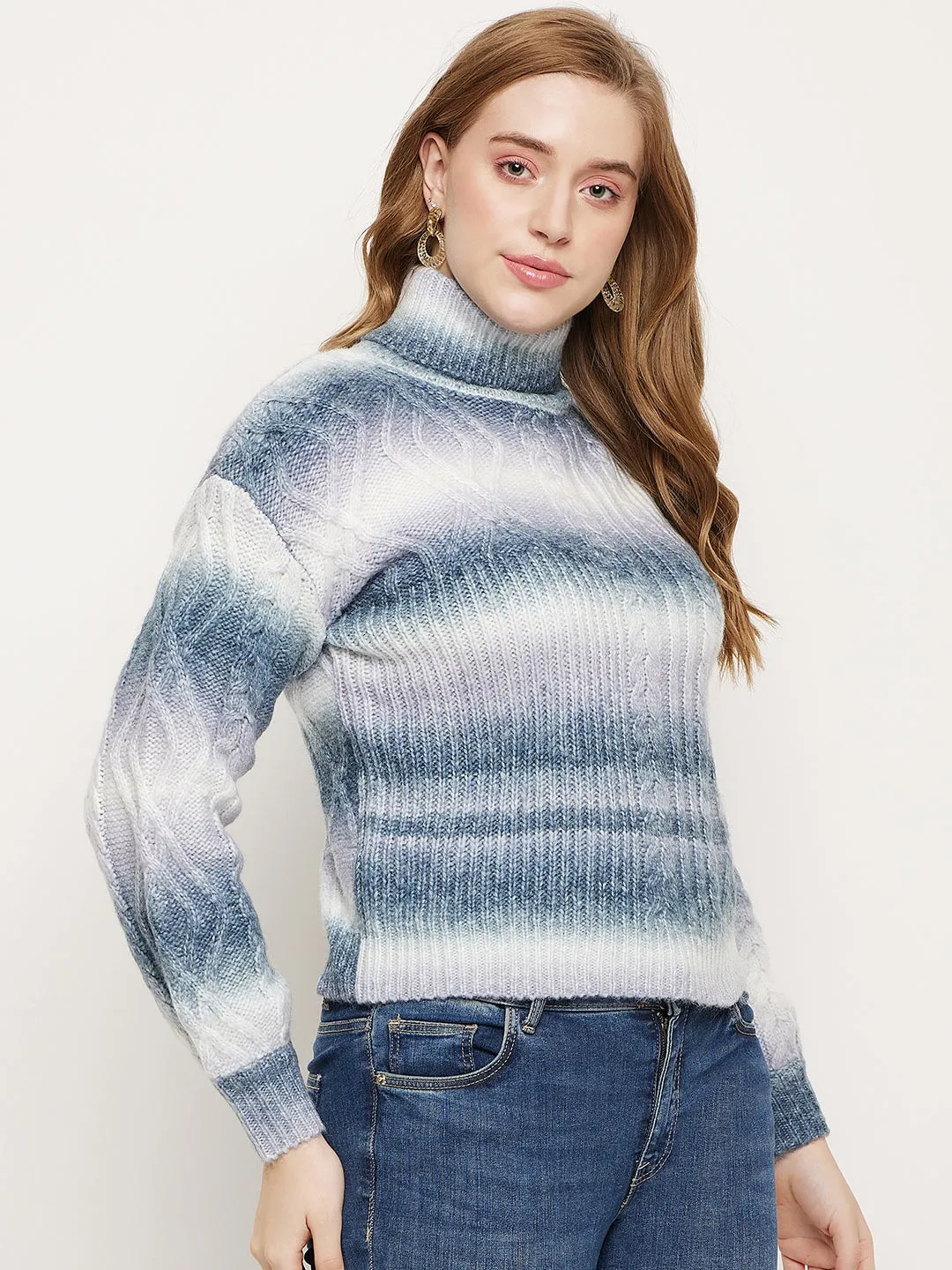 Fashion Forward Madame Off-White Jacquared Sweater