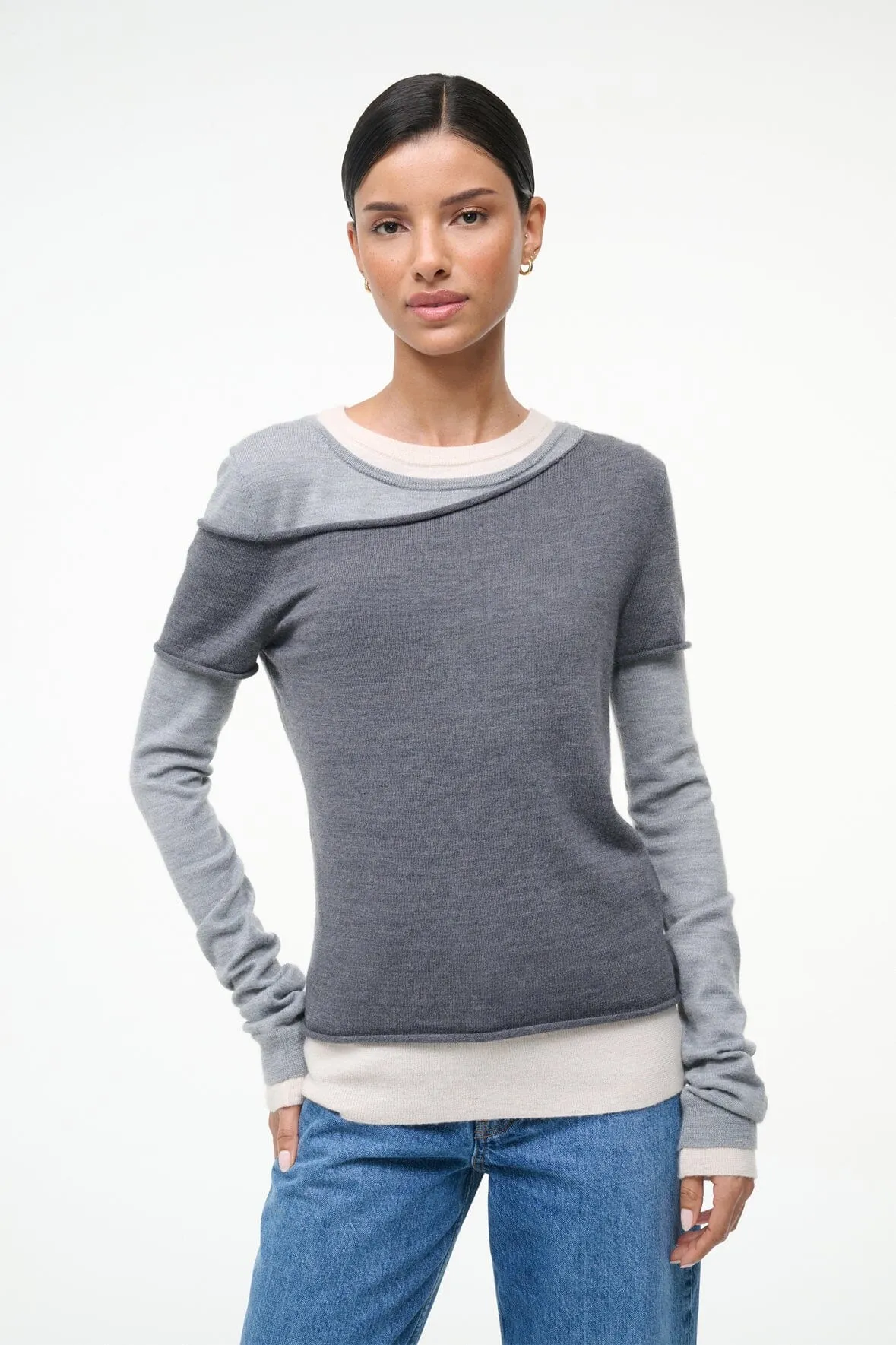 SERA TOP | HEATHER GREY MULTI Chilly Ready Non Pilling Surface