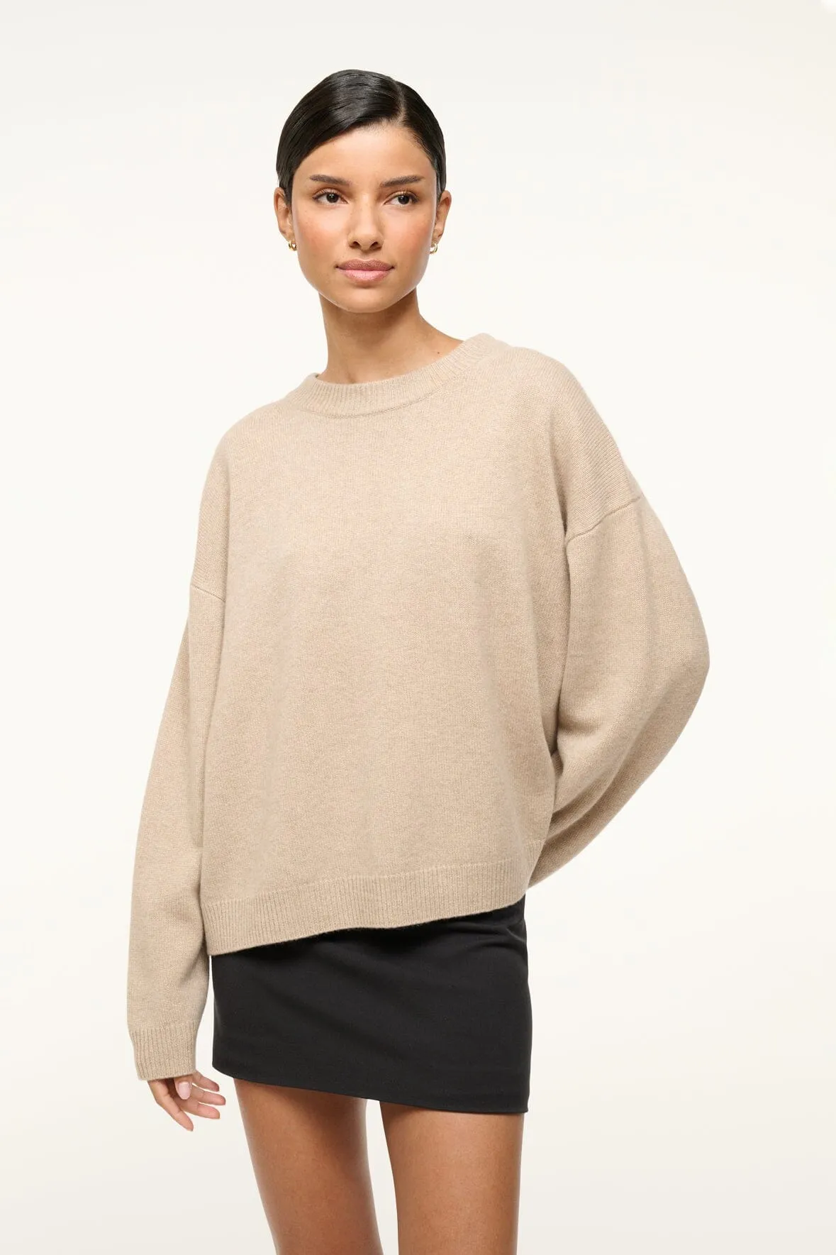 SERRANO CASHMERE RELAXED CREW | STONE relaxed shape