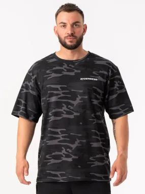 Energy Oversized T-Shirt - Black Camo Active Wear Athletic and Cool