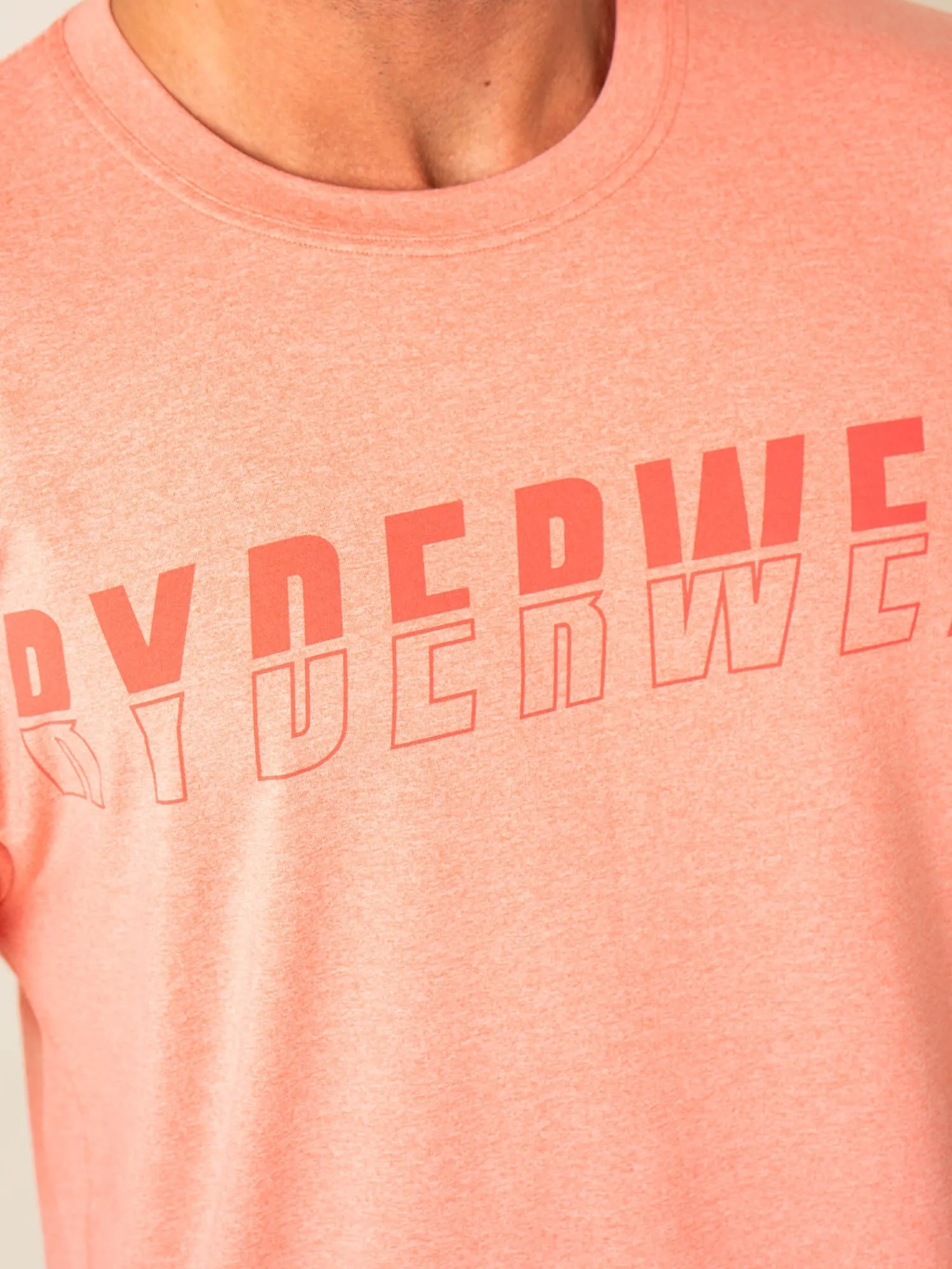 Soft Tech Oversized T-Shirt - Coral Marl Versatile Layering Piece