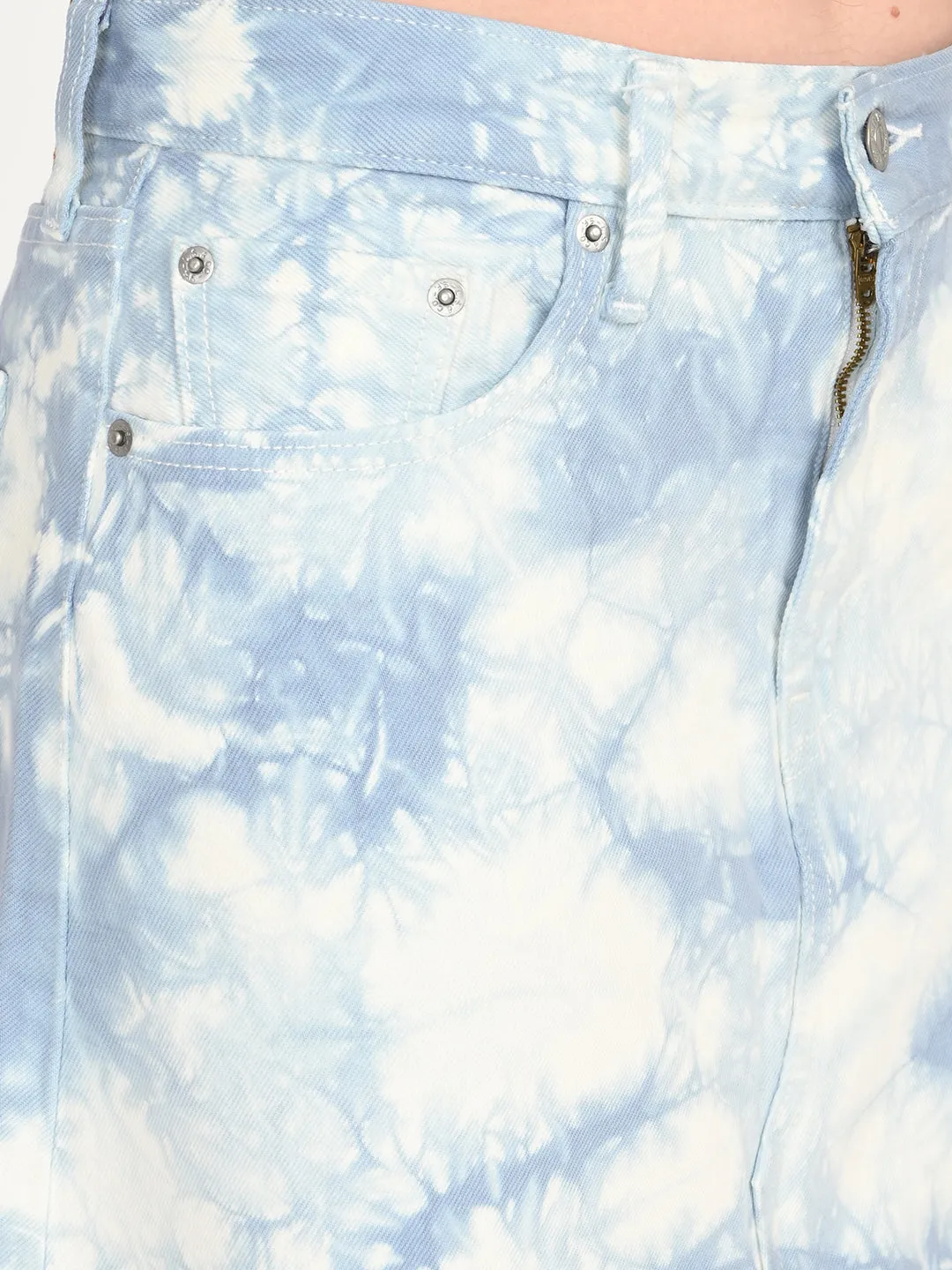 Women's Mid Rise Light Blue Regular Fit Skirt Wardrobe Basics