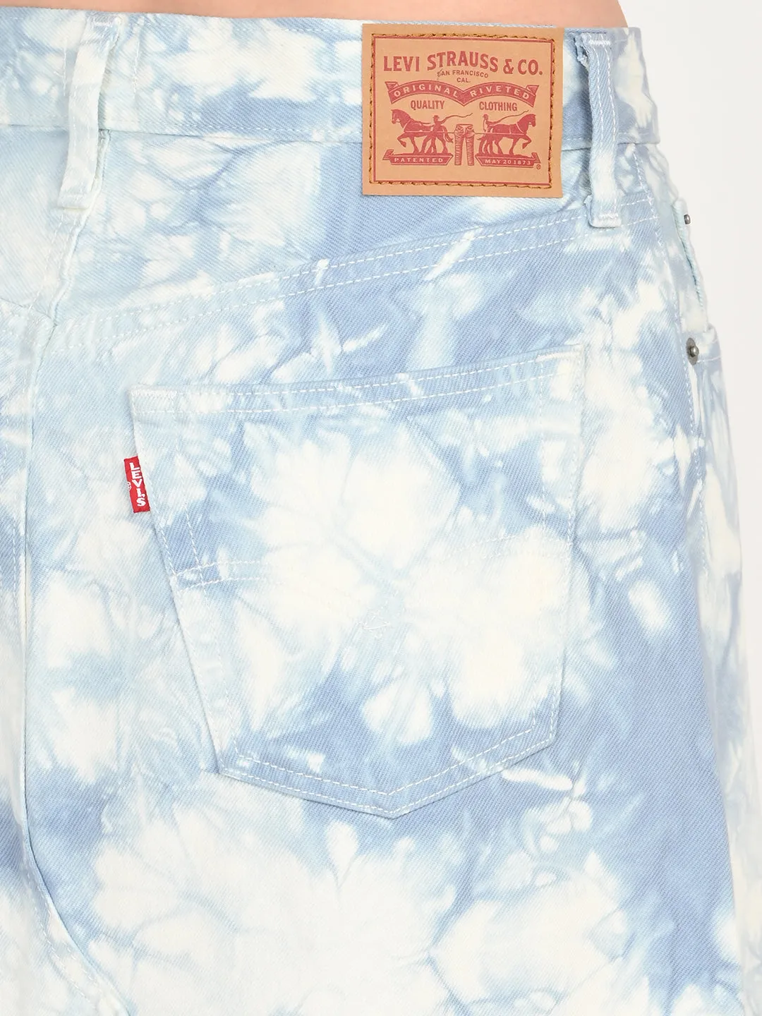 Simple Fashion Fast fashion Women's Mid Rise Light Blue Regular Fit Skirt