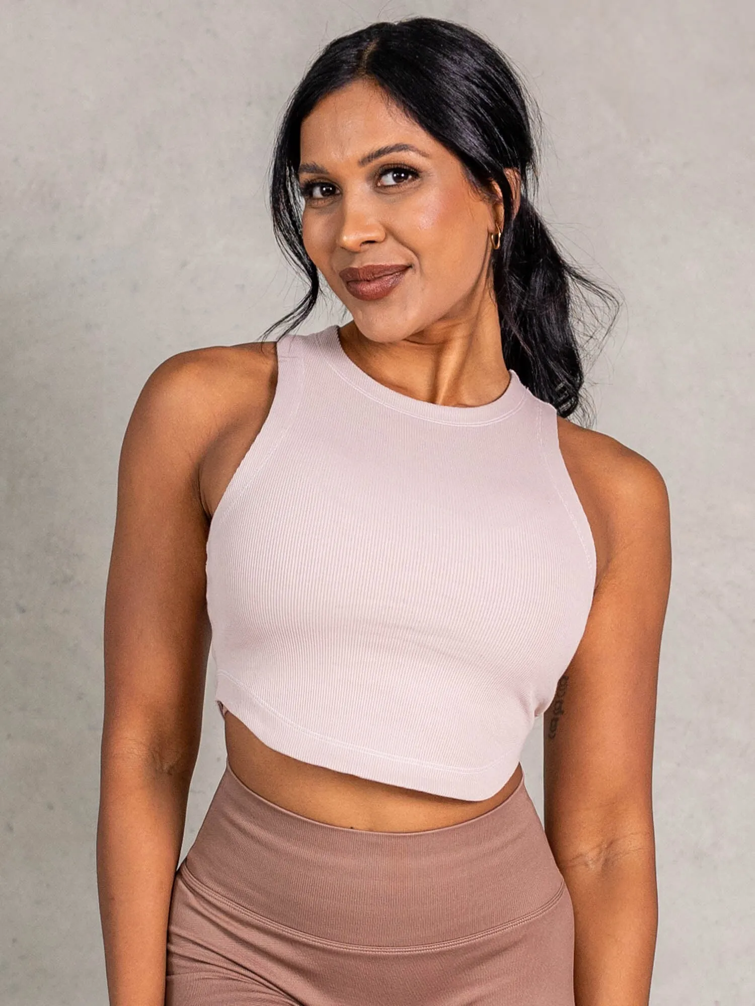 Relaxed Sweatshirt Stride Rib Tank - Biscotti