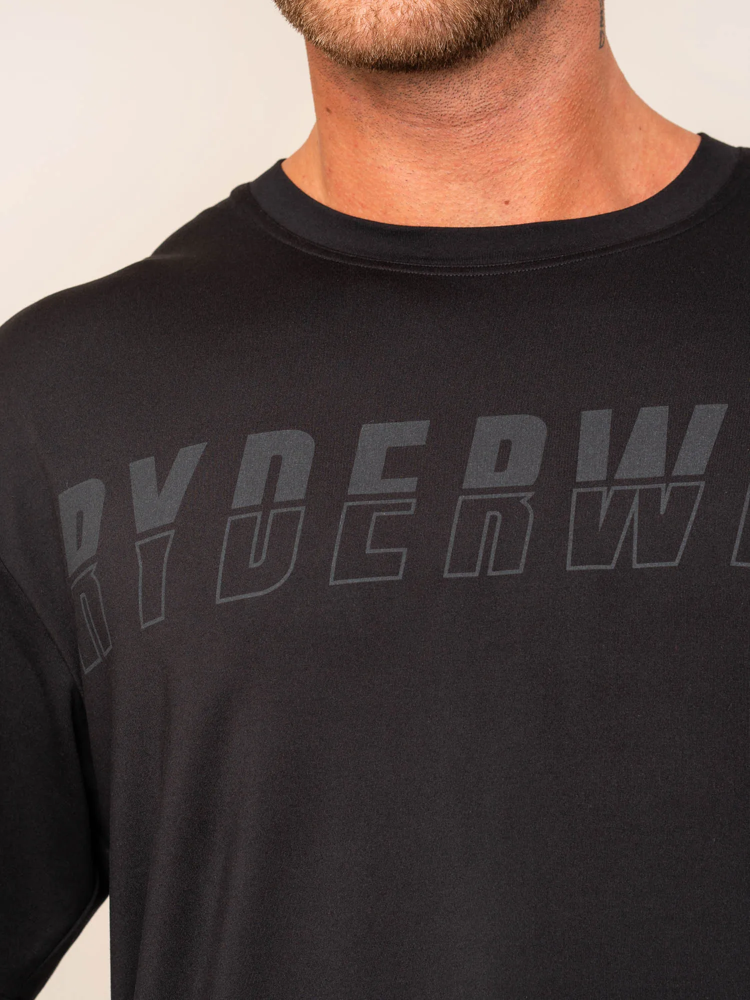 Premium Material Soft Tech Oversized T-Shirt - Black