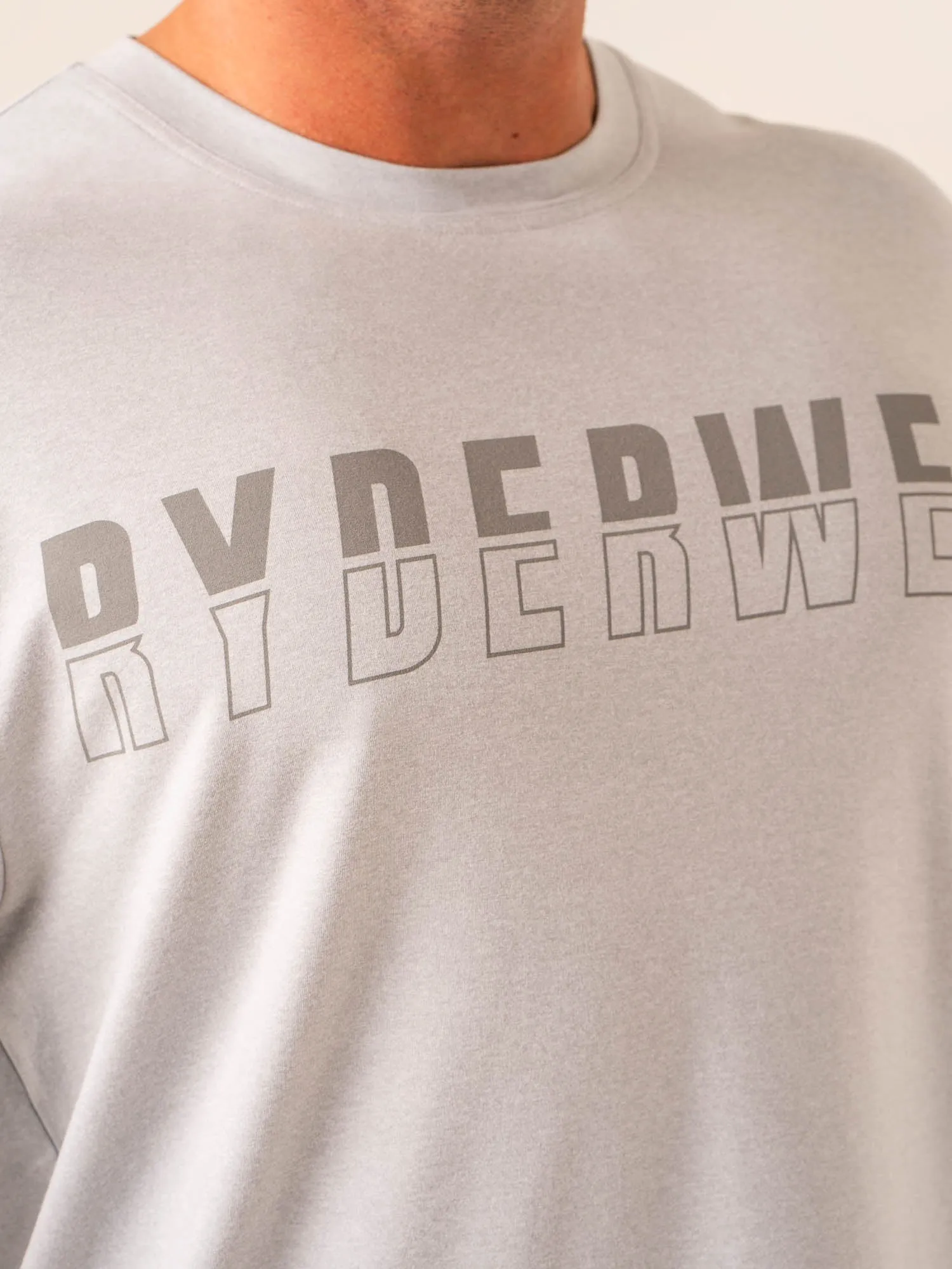 Soft Tech Oversized T-Shirt - Grey Marl Relax Trend NoSideSeams