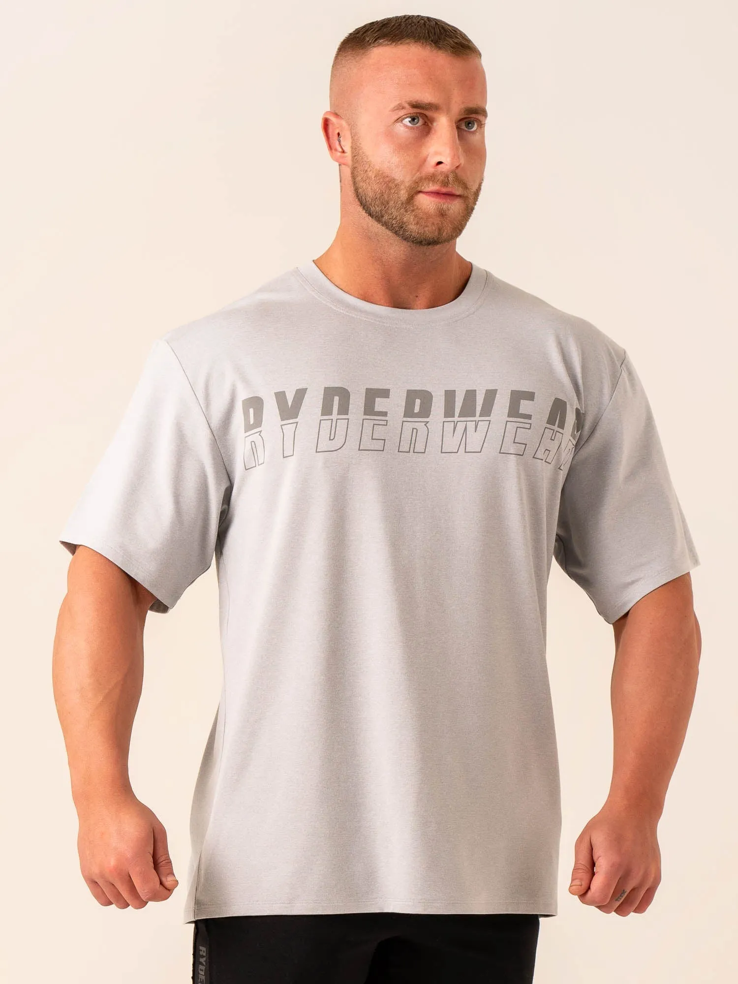 Soft Tech Oversized T-Shirt - Grey Marl Men's