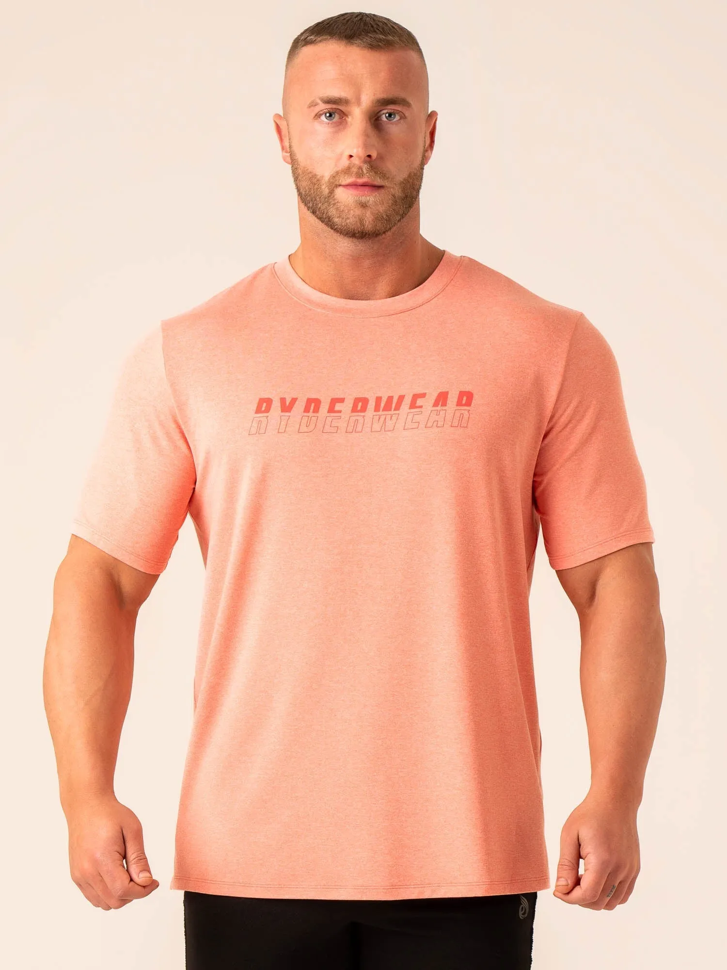 Soft Tech T-Shirt - Coral Marl Relaxed Fit Design Active Layering