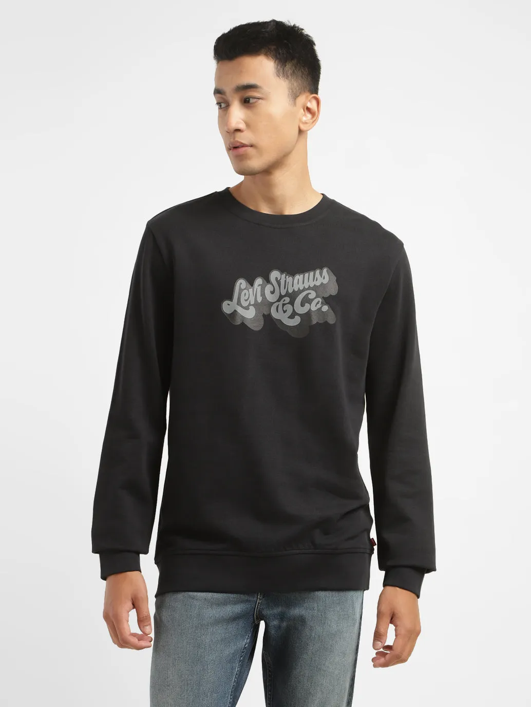 product date night charm Men's Brand Logo Crew Neck Sweatshirt