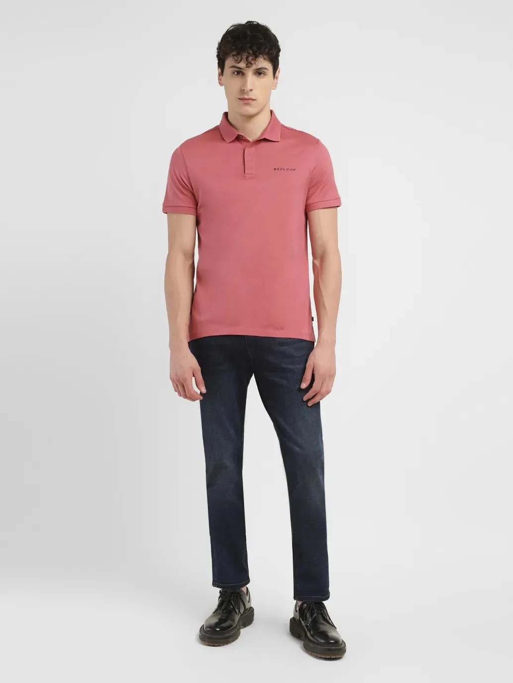 Men's Redloop Solid Slim Fit Polo T-shirt Smart Layers Fashion Comfort