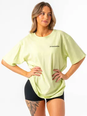Practical Design Energy Oversized T-Shirt - Lime